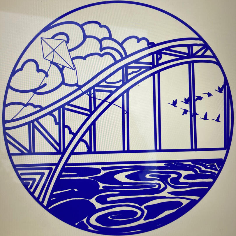 an image of a bridge, wirral waters, wild geese and a kite